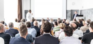 Audience at a speaking event